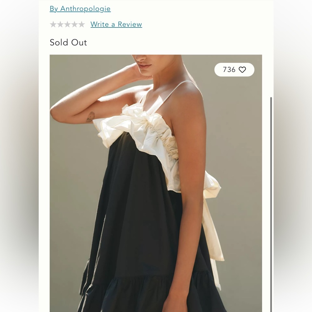 Anthropologie Black and White Ruffle Dress - Picture 3 of 6